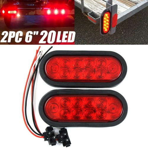 Red oval led trailer - led, truck